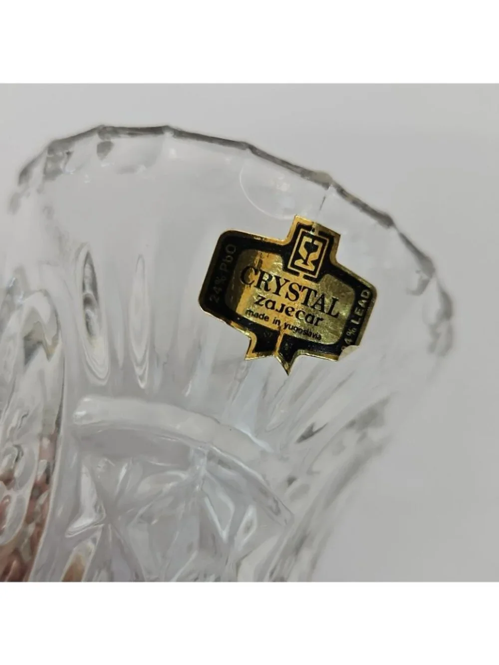Vintage Forever Zajecar Crystal 24% Lead Bud Vase Style 302122 Yugoslavia NIB